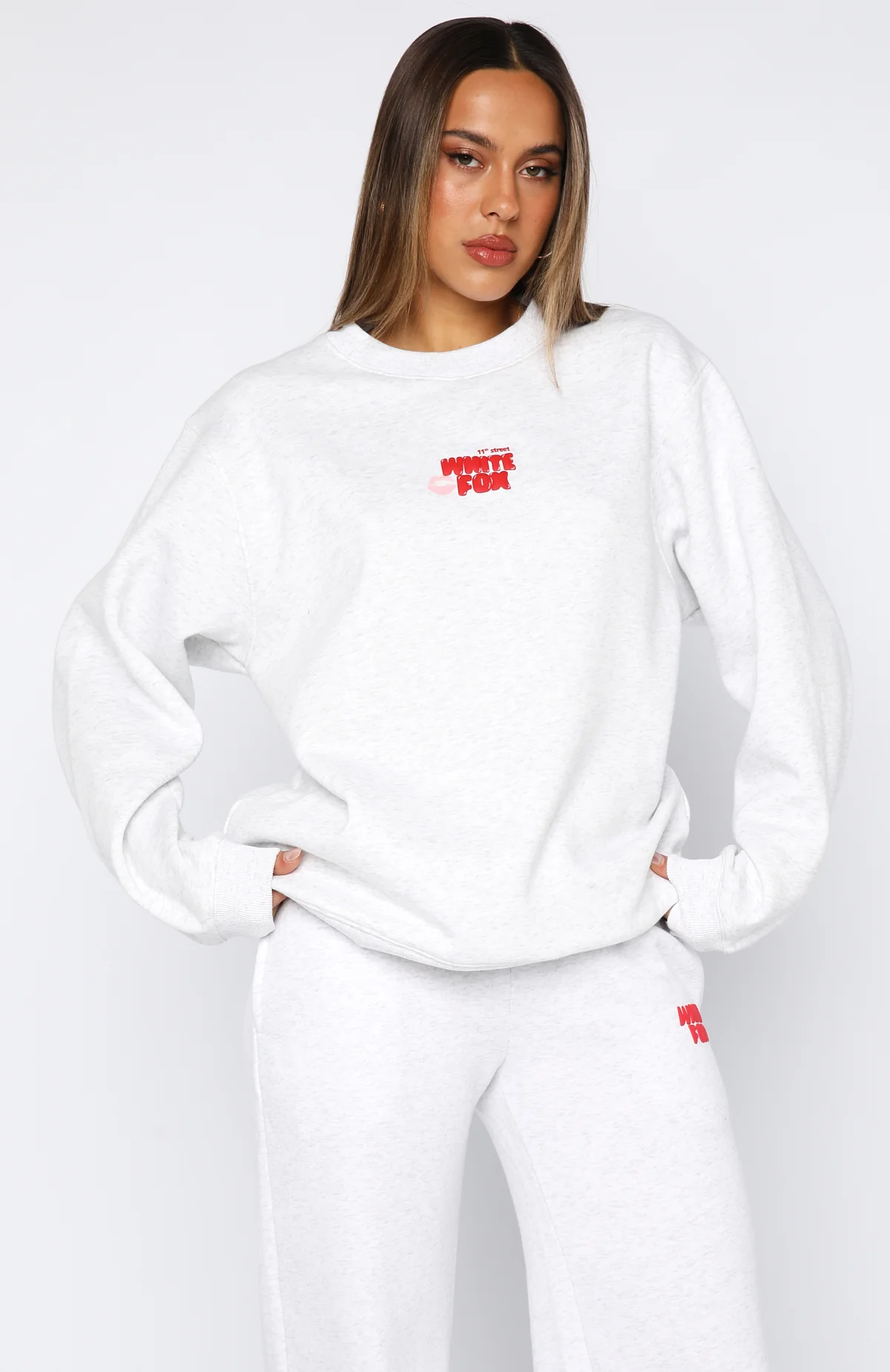 11th Street Sweet Kisses Oversized Sweater Cherry Glaze - Image 2