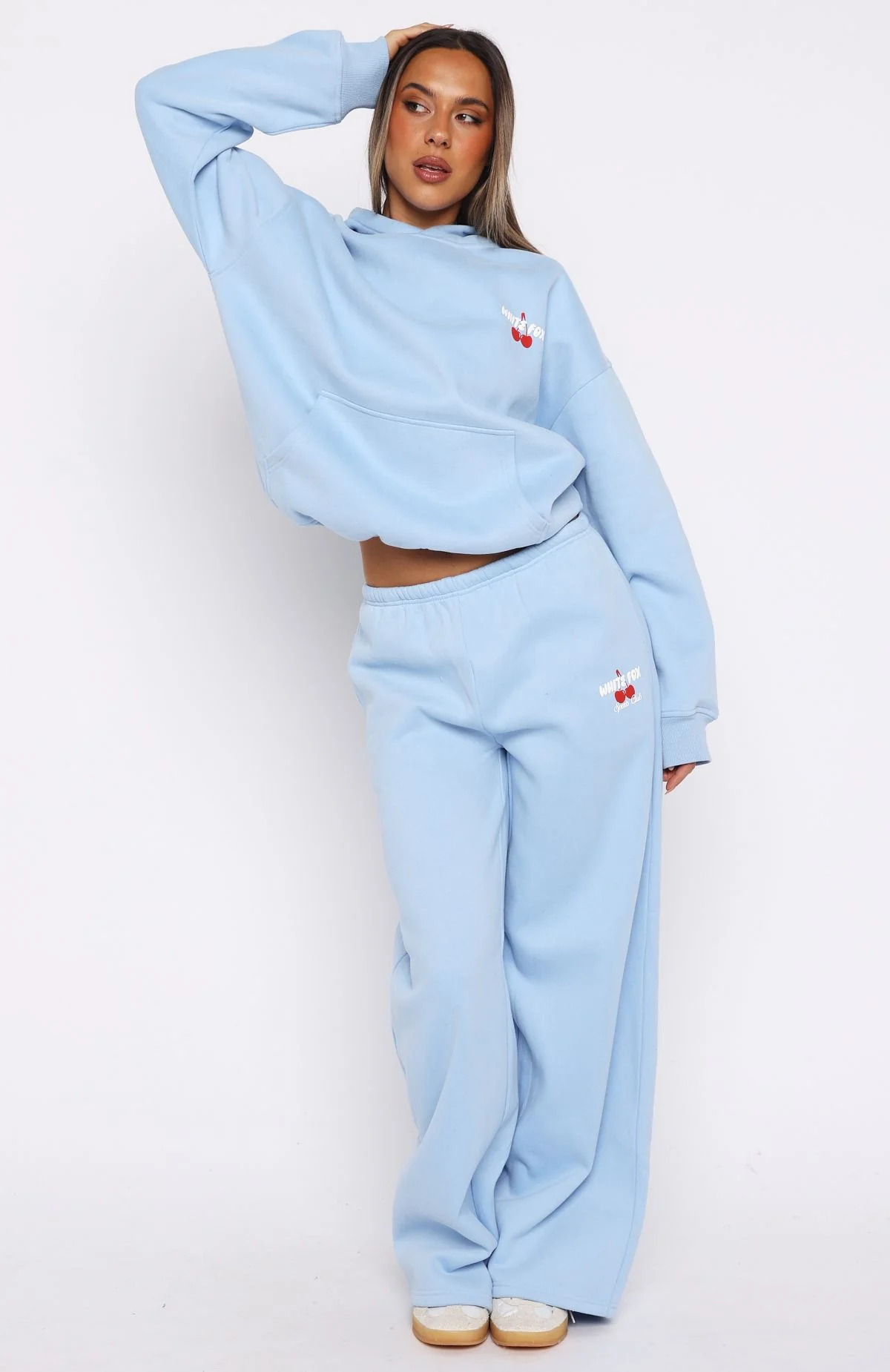Club 14 Cassie Wide Leg Sweatpants Blue - Image 3
