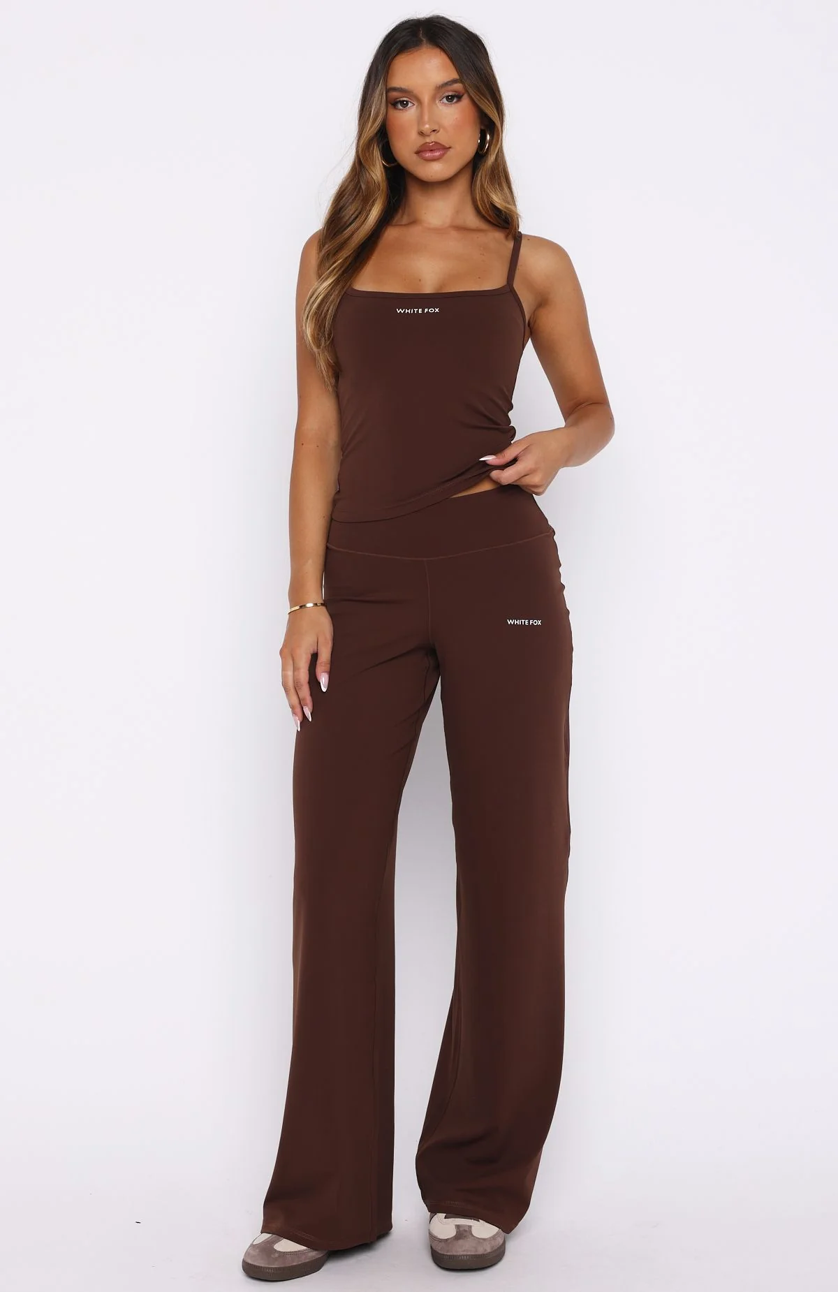 Core Strengths Wide Leg Pants Chocolate - Image 3