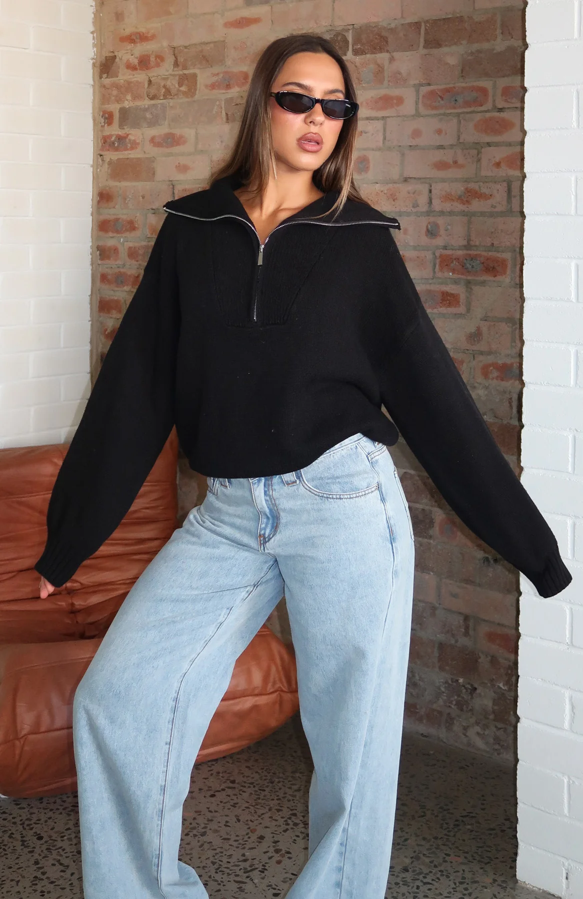 Cozy Cloud Knit Sweater Black - Image 7