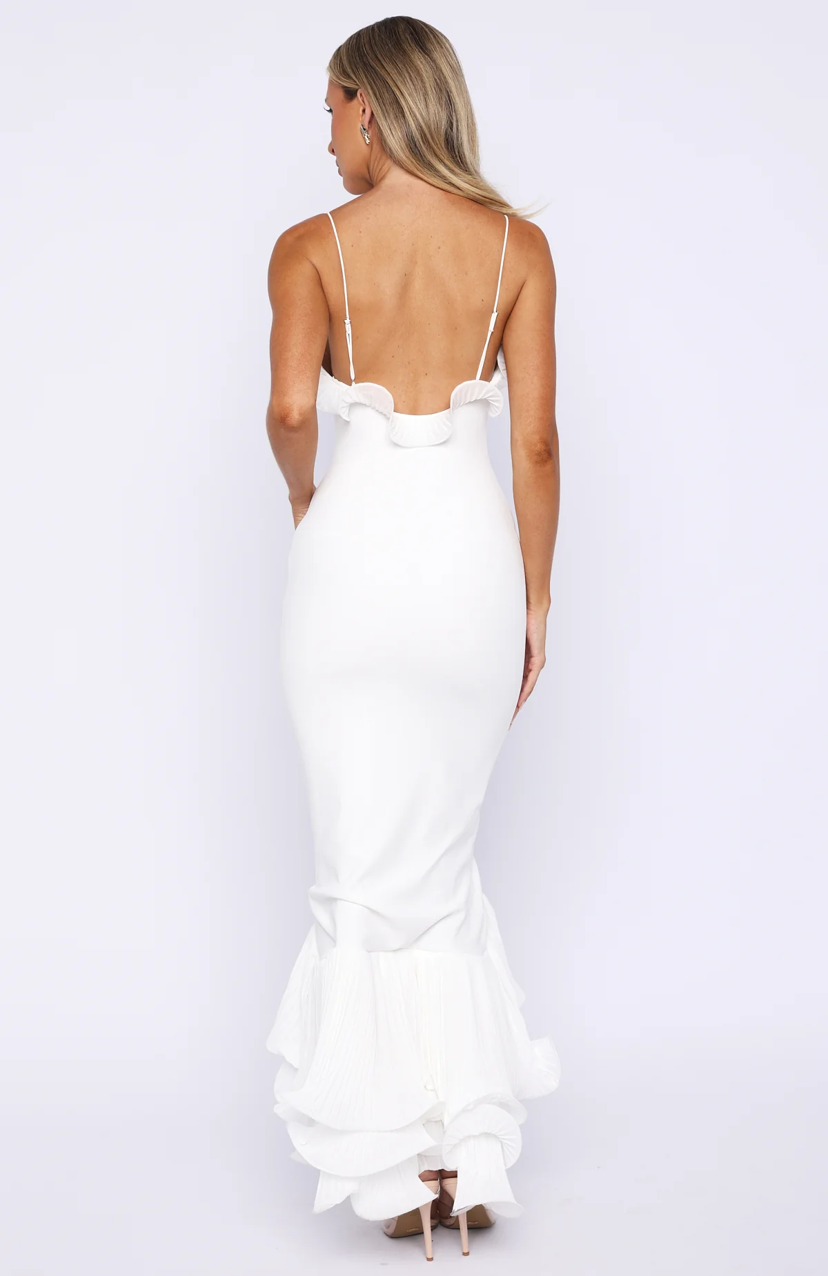 Dancing Petals Maxi Dress Off White - Image 4