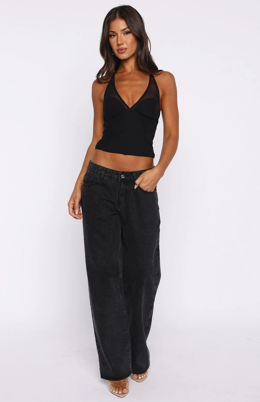 From The Skies Halter Top Black - Image 5