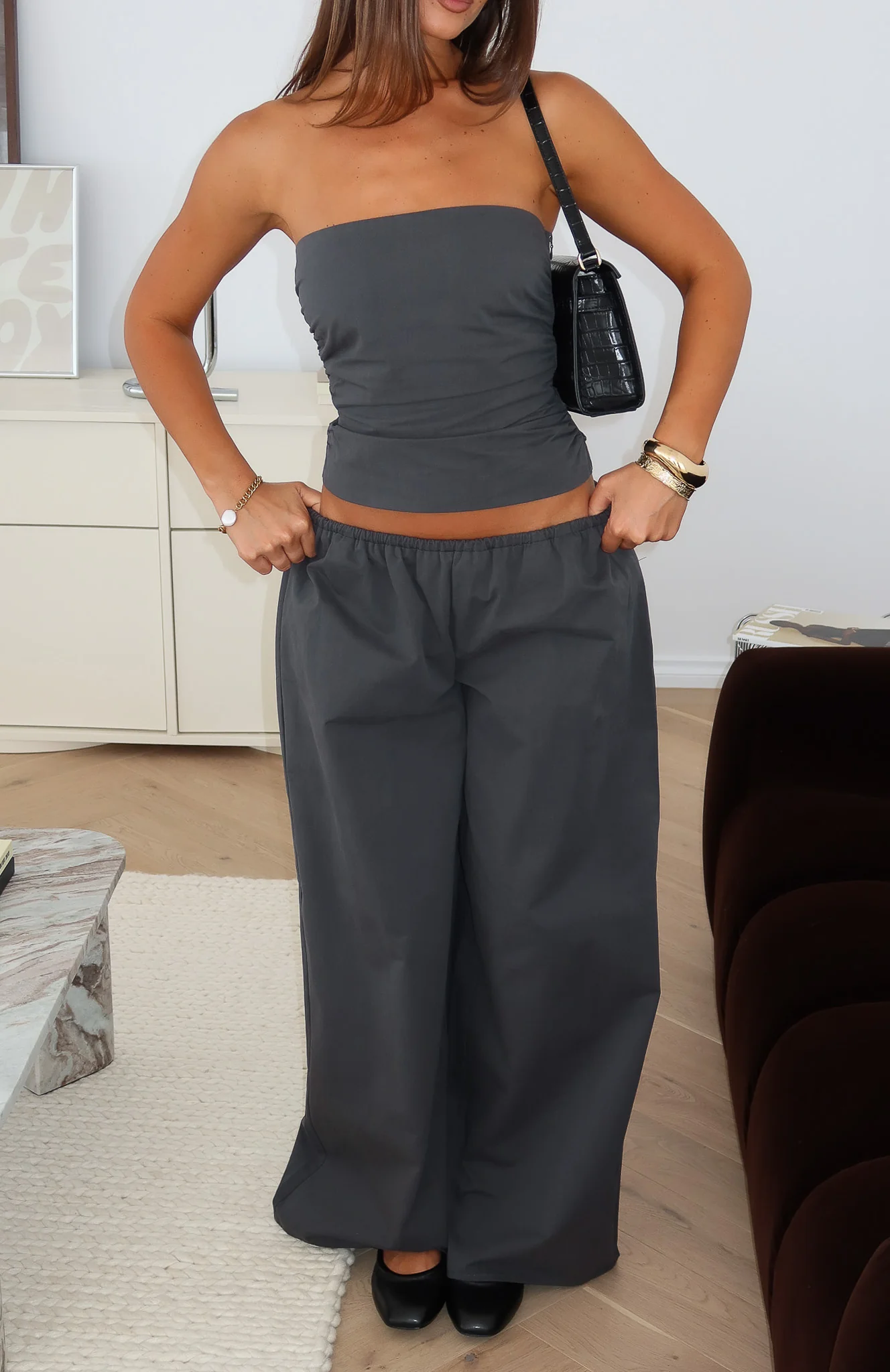 Just Like This Strapless Top Slate - Image 2