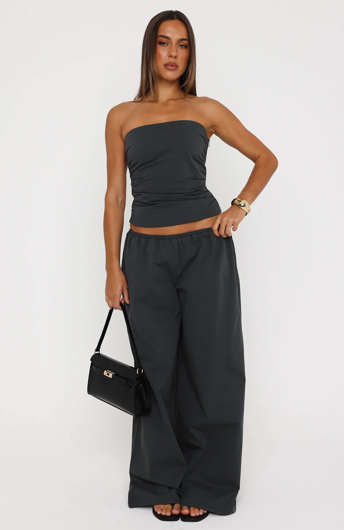 Just Like This Strapless Top Slate - Image 6