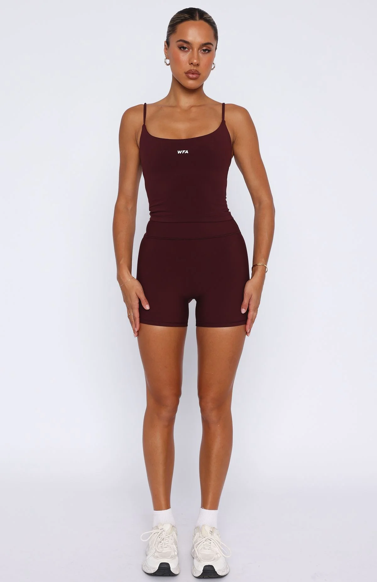 Keep Up High Waisted Shorts 4" Merlot - Image 6