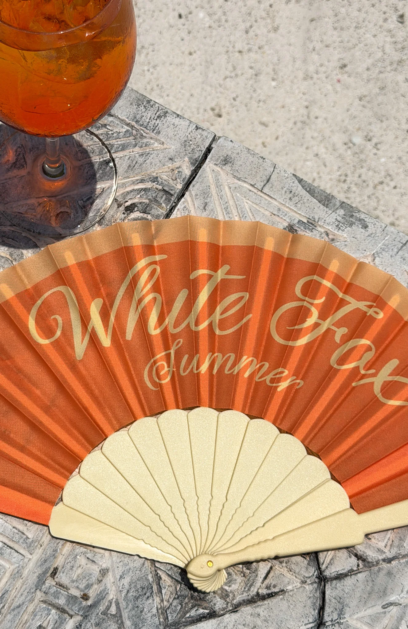 Majestic Mode Hand Held Fan Orange - Image 4
