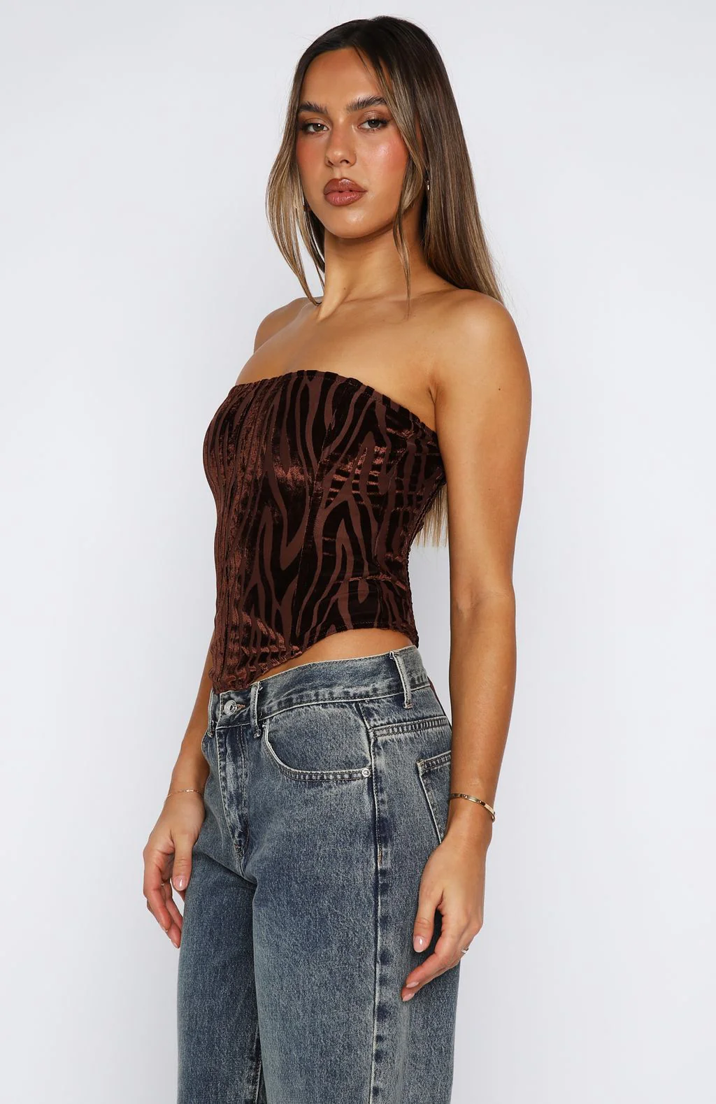 No Repeats Strapless Bustier Chocolate - Image 3
