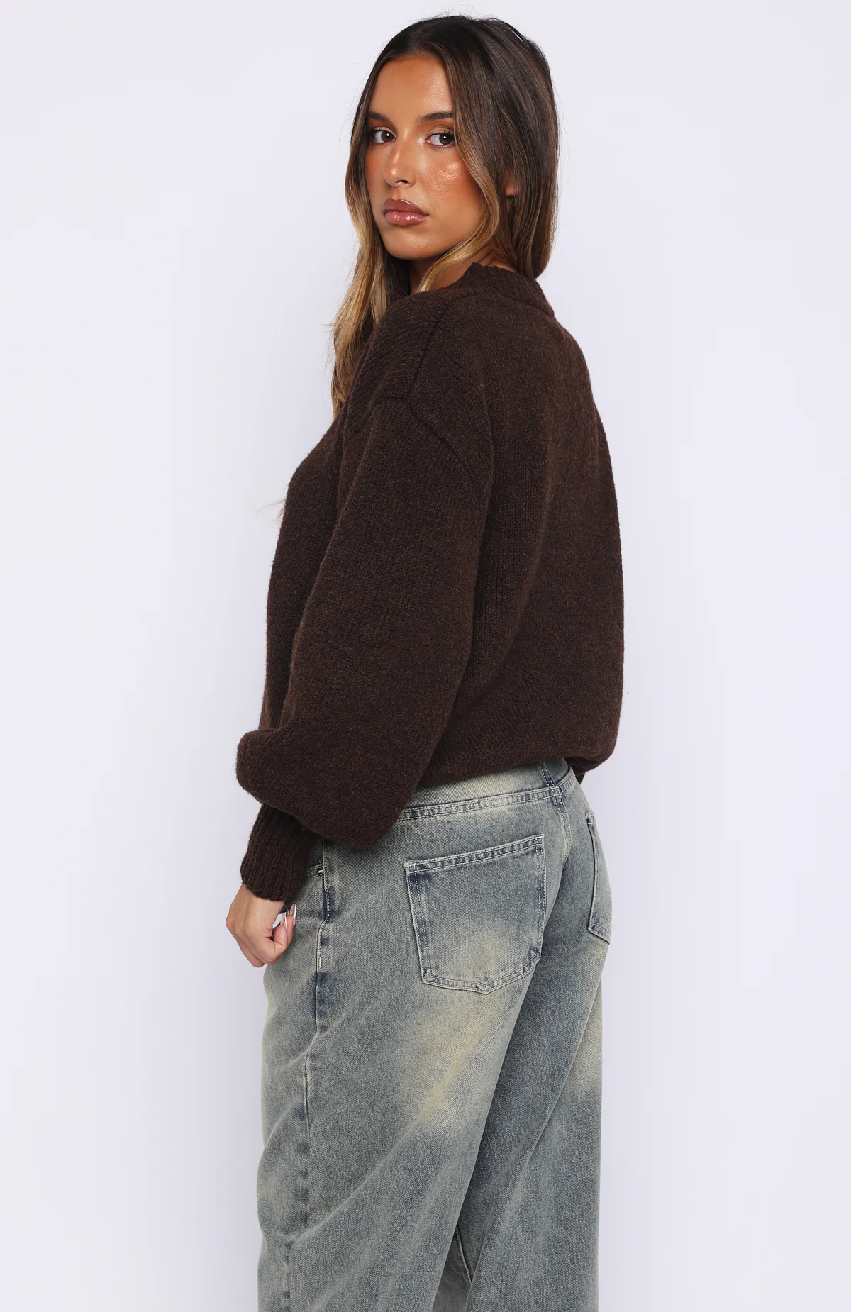 Sashi Knit Sweater Espresso - Image 5