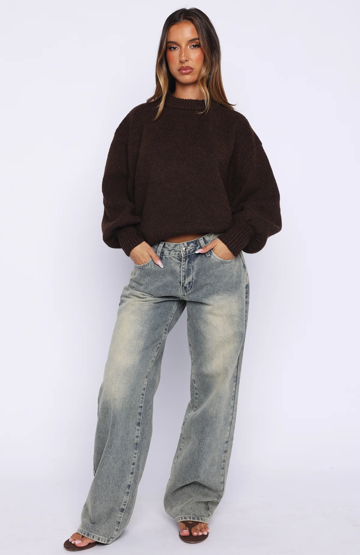 Sashi Knit Sweater Espresso - Image 6