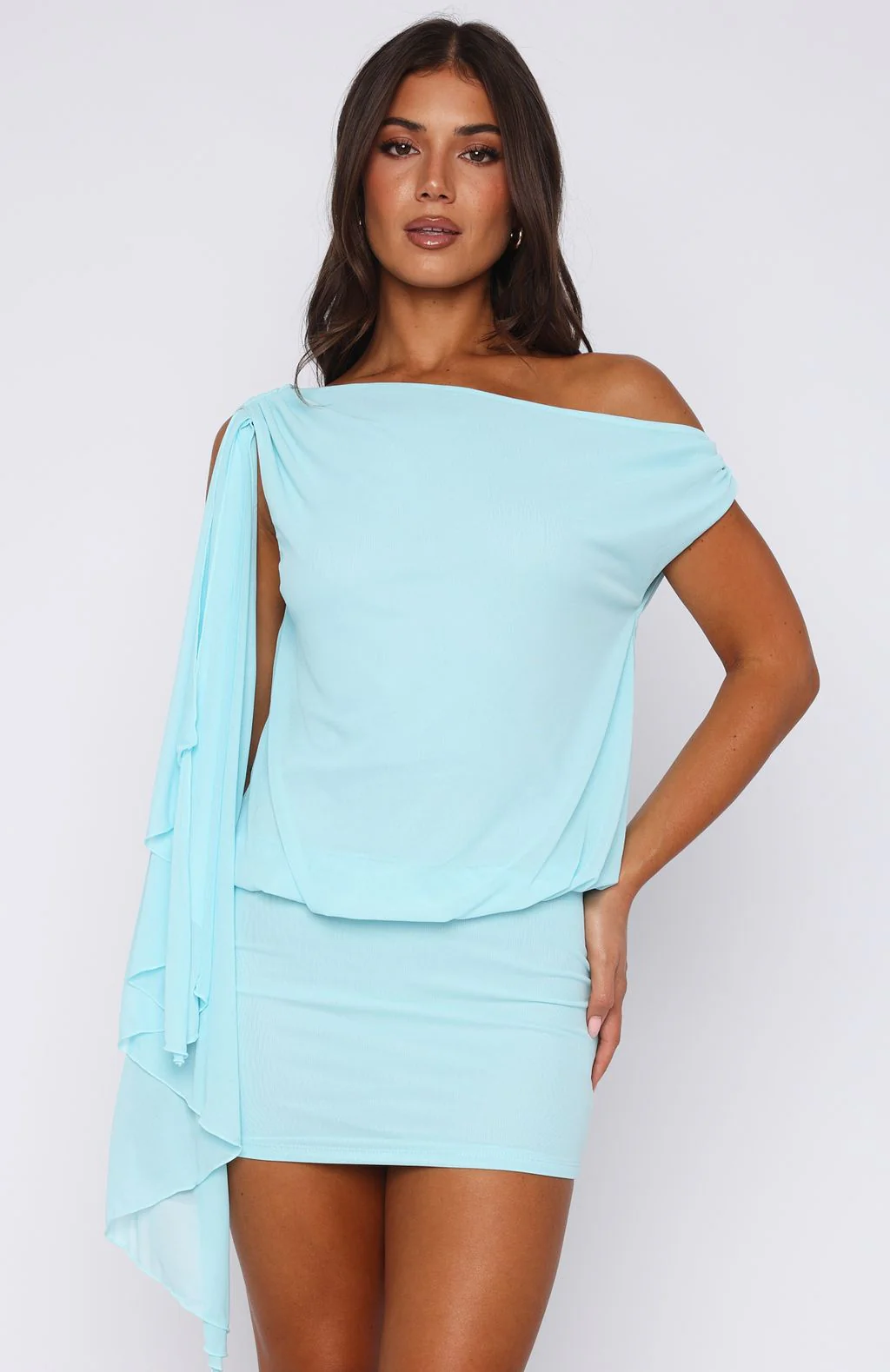 Sicilian Dreams Mini Dress Blue - Image 3
