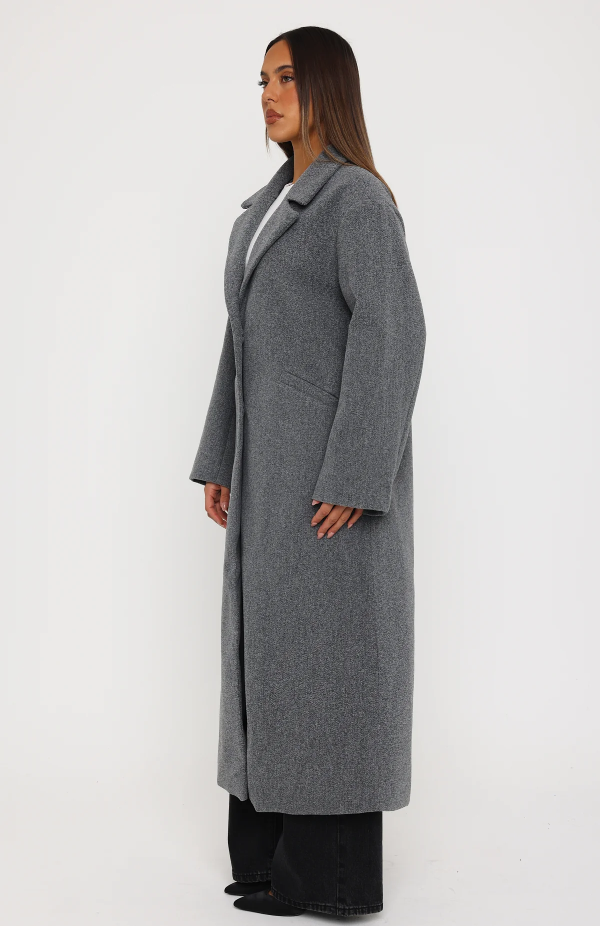 Side Eye Oversized Coat Charcoal - Image 3