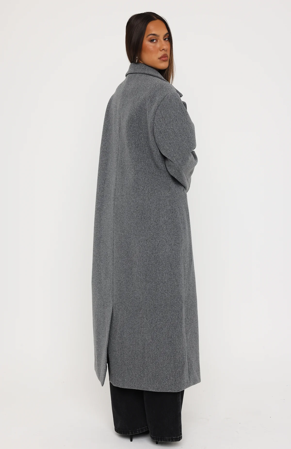 Side Eye Oversized Coat Charcoal - Image 4