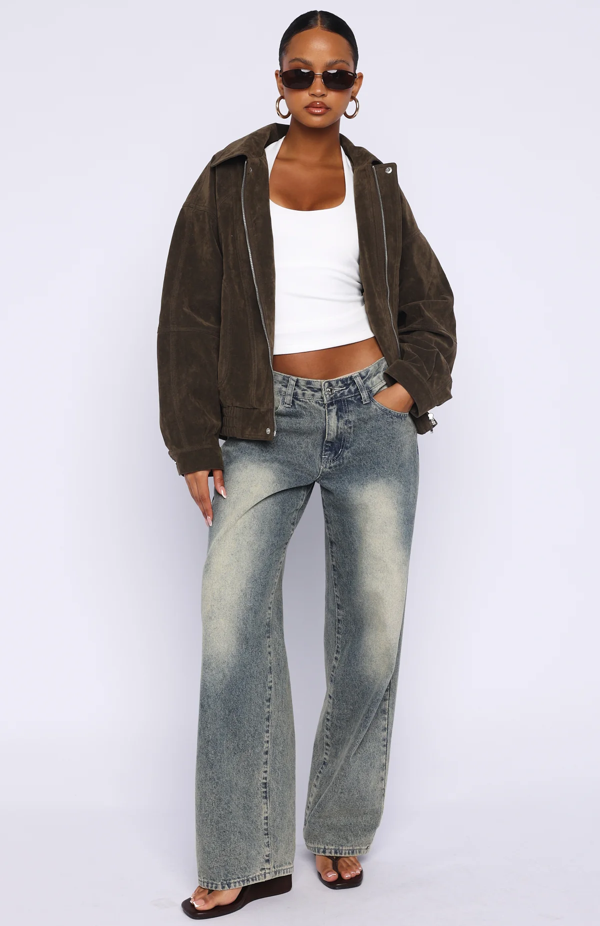 So Easy Faux Suede Jacket Khaki - Image 6
