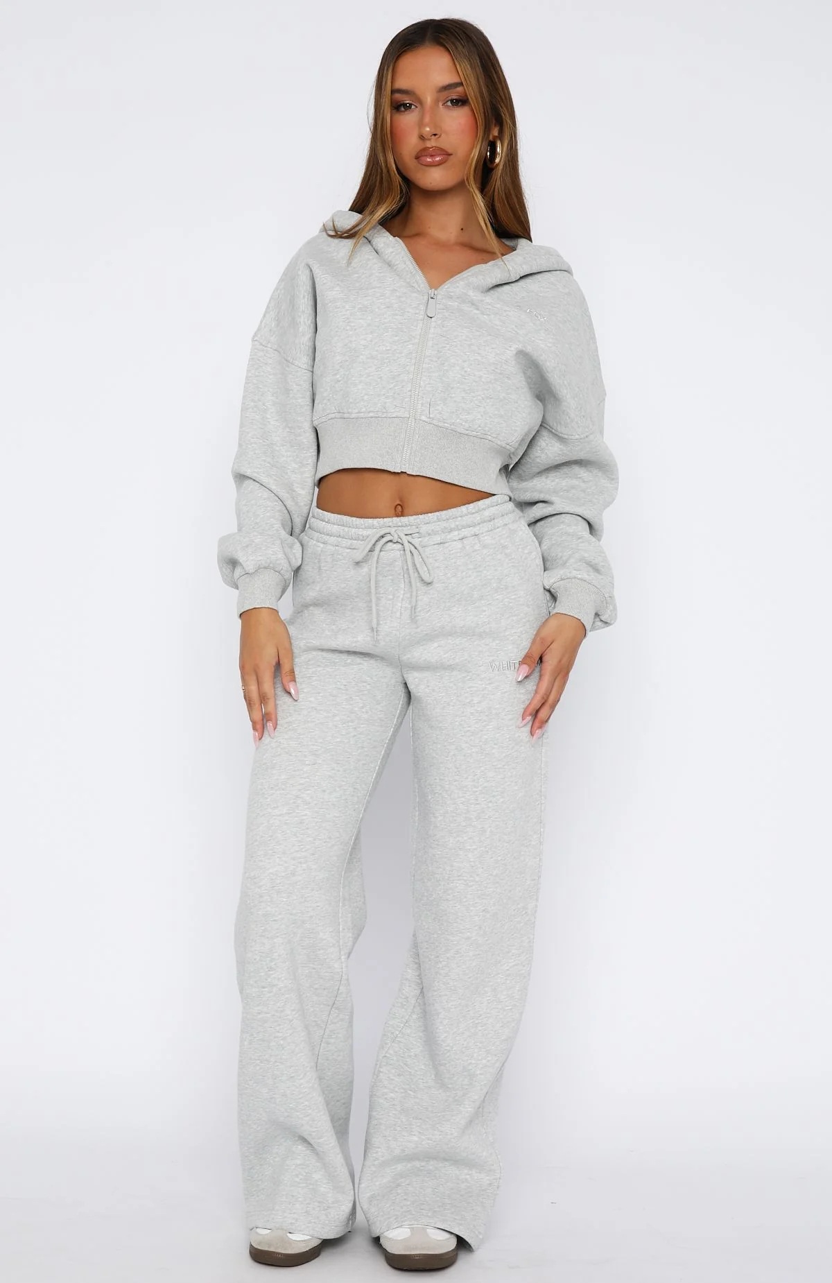 Stay Lifted Wide Leg Sweatpants Dark Grey Marle - Image 2