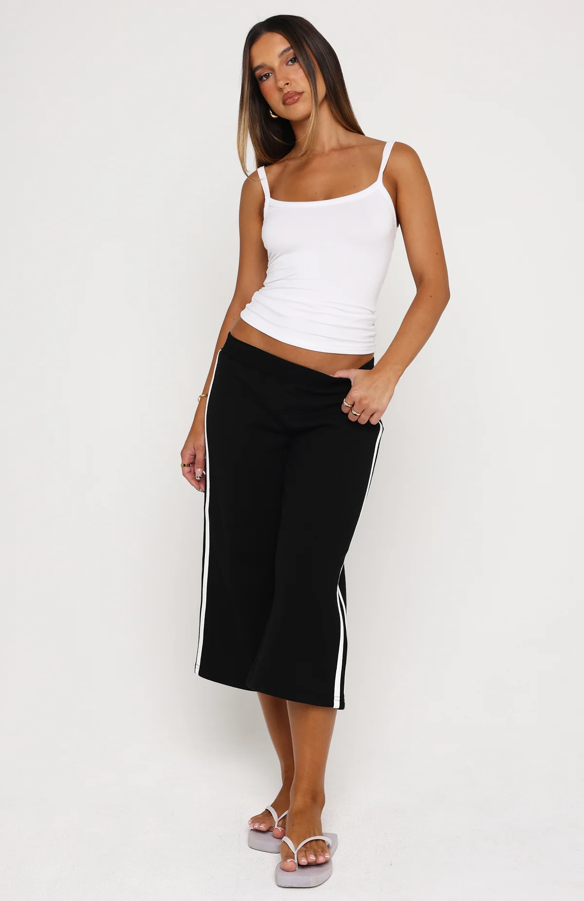 Stuck In A Daze Capri Track Pants Black - Image 2