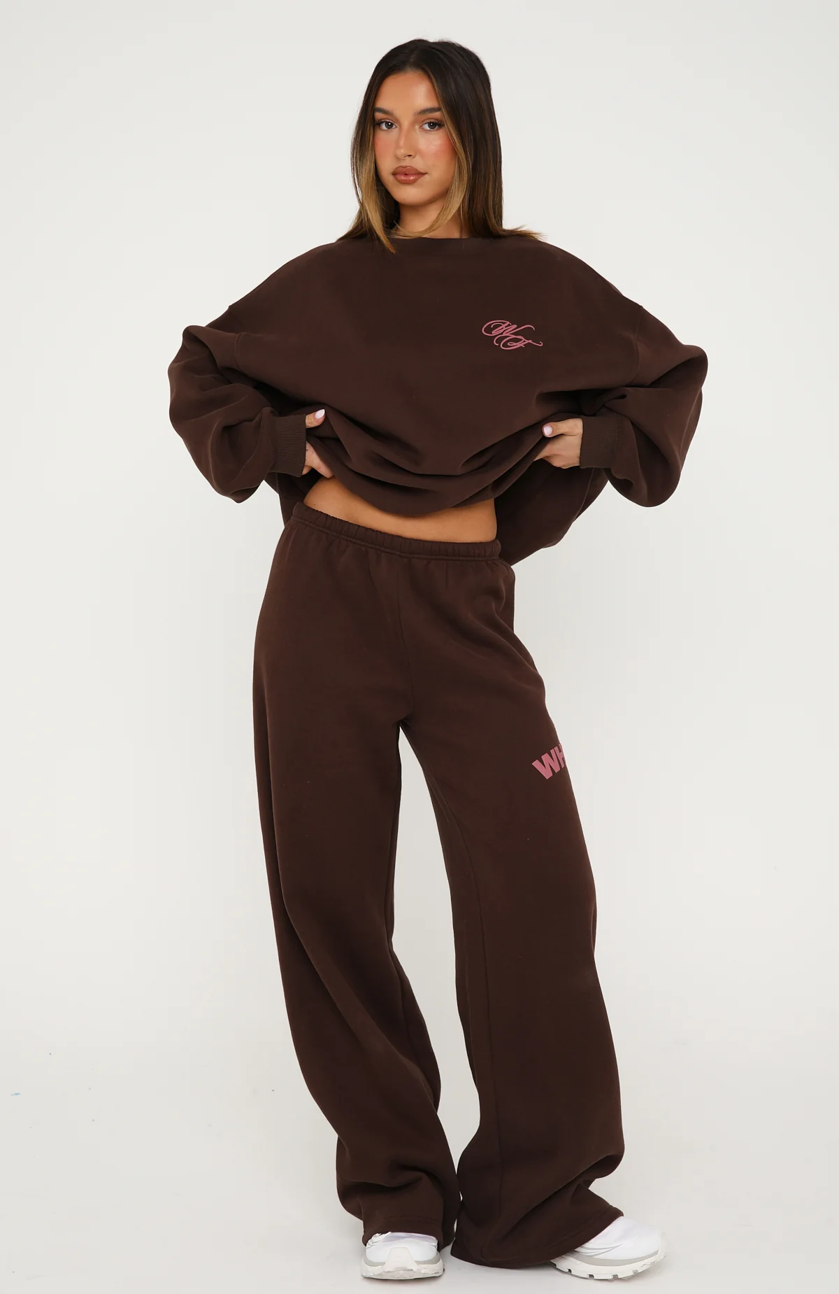 Studio 17 Raven Wide Leg Sweatpants Chocolate - Image 2