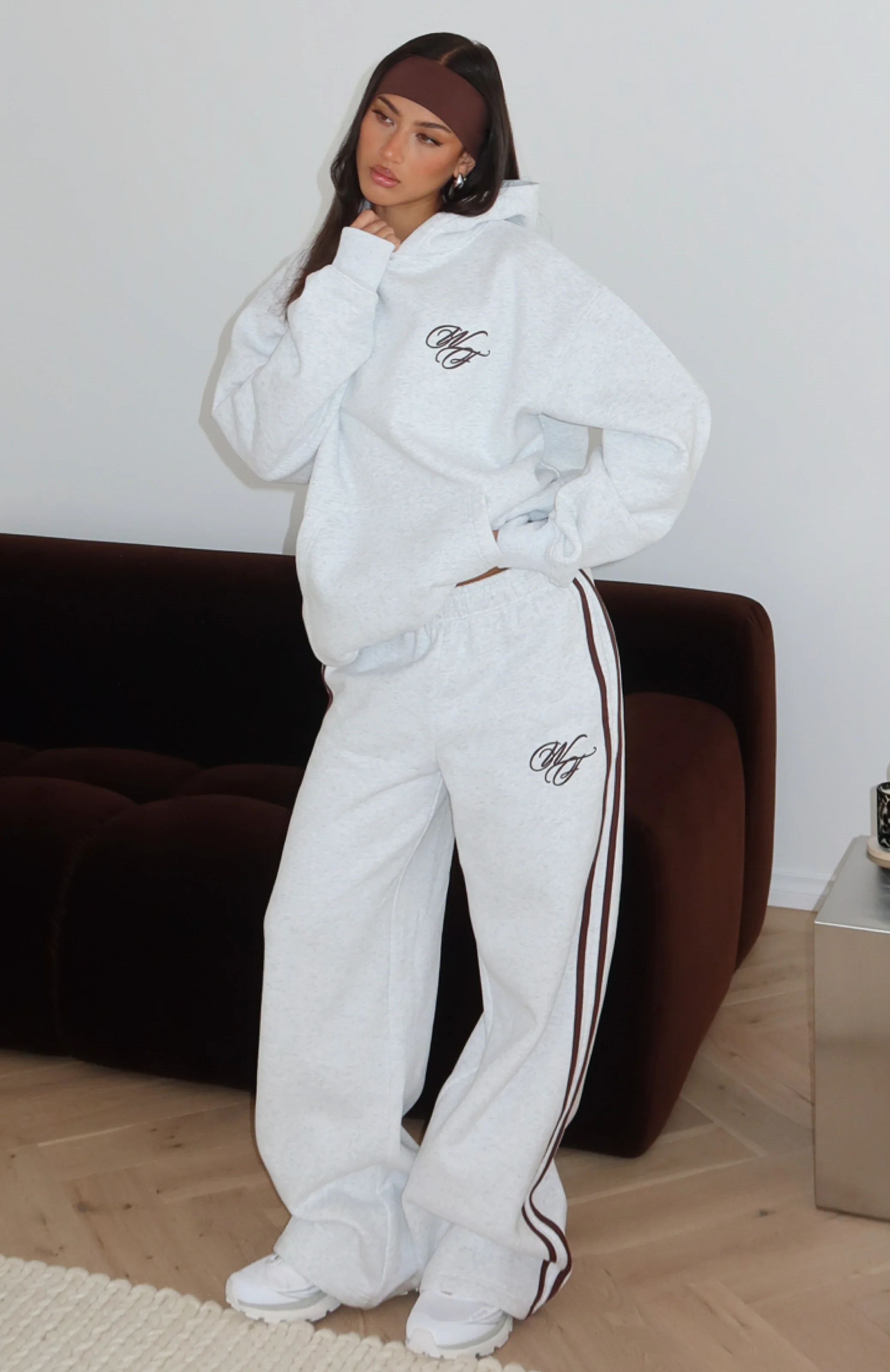 Studio 17 Raven Wide Leg Sweatpants Grey Marle - Image 5