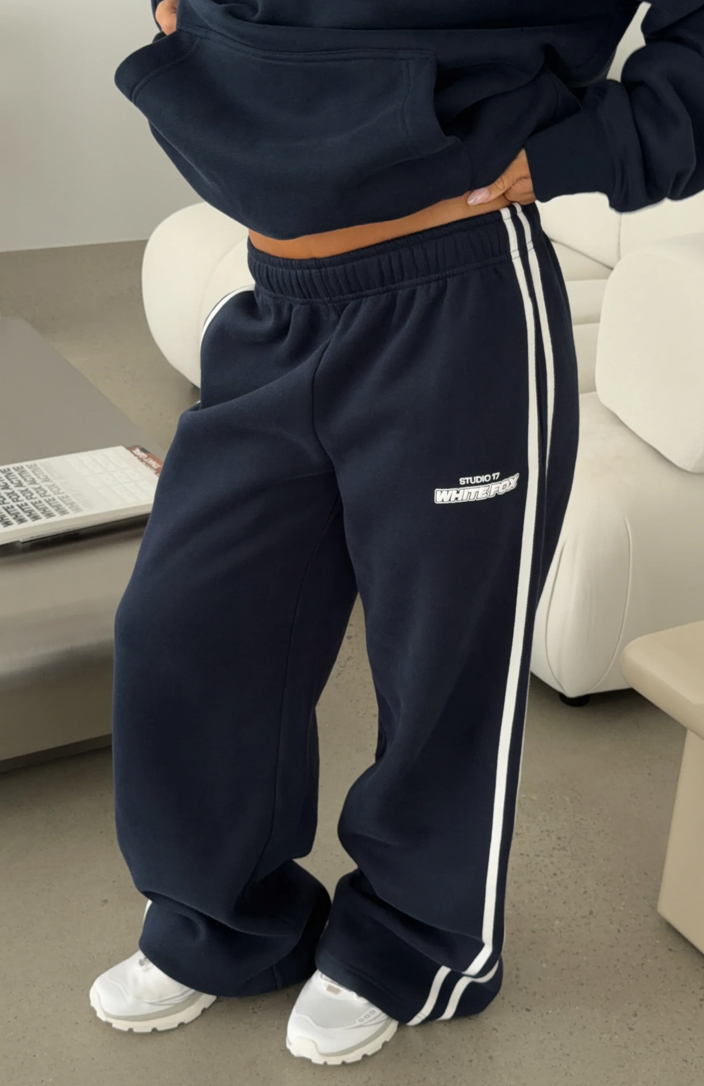 Studio 17 Spencer Wide Leg Sweatpants Navy