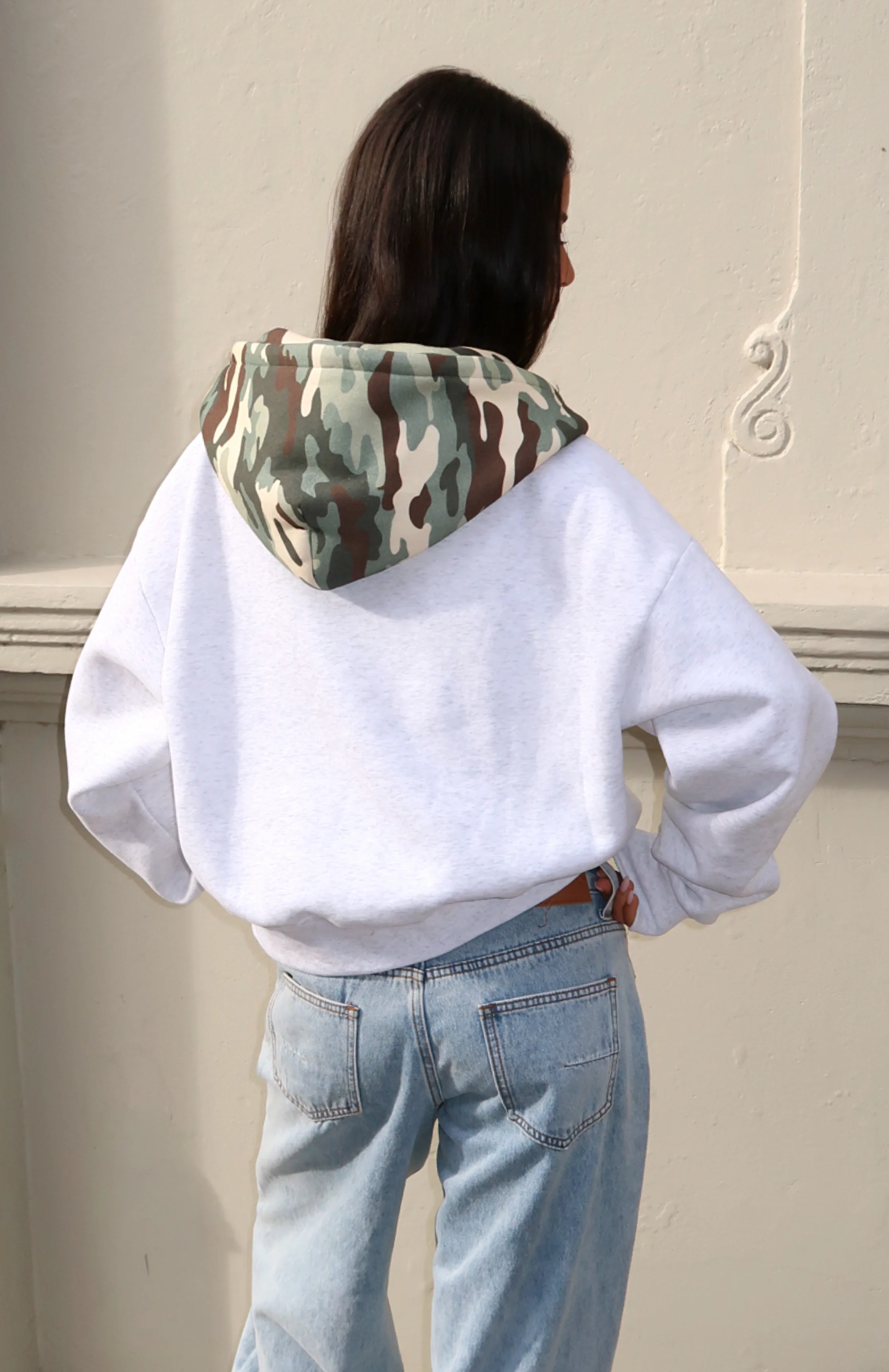 Studio 17 Winona Boxy Zip Front Hoodie Grey Marle - Image 3