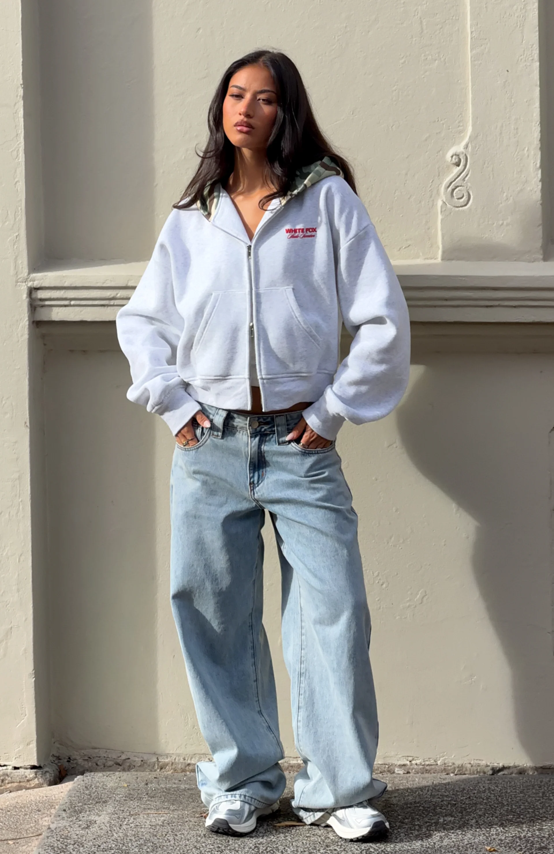Studio 17 Winona Boxy Zip Front Hoodie Grey Marle - Image 9