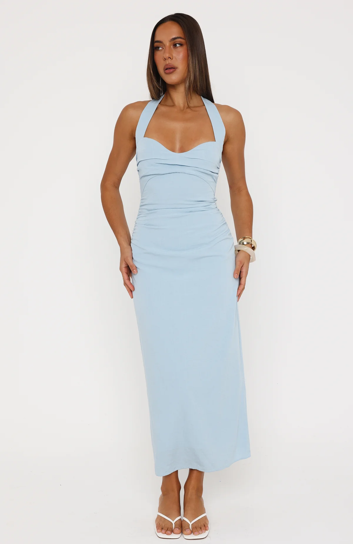 Sweet Glow Midi Dress Baby Blue - Image 3