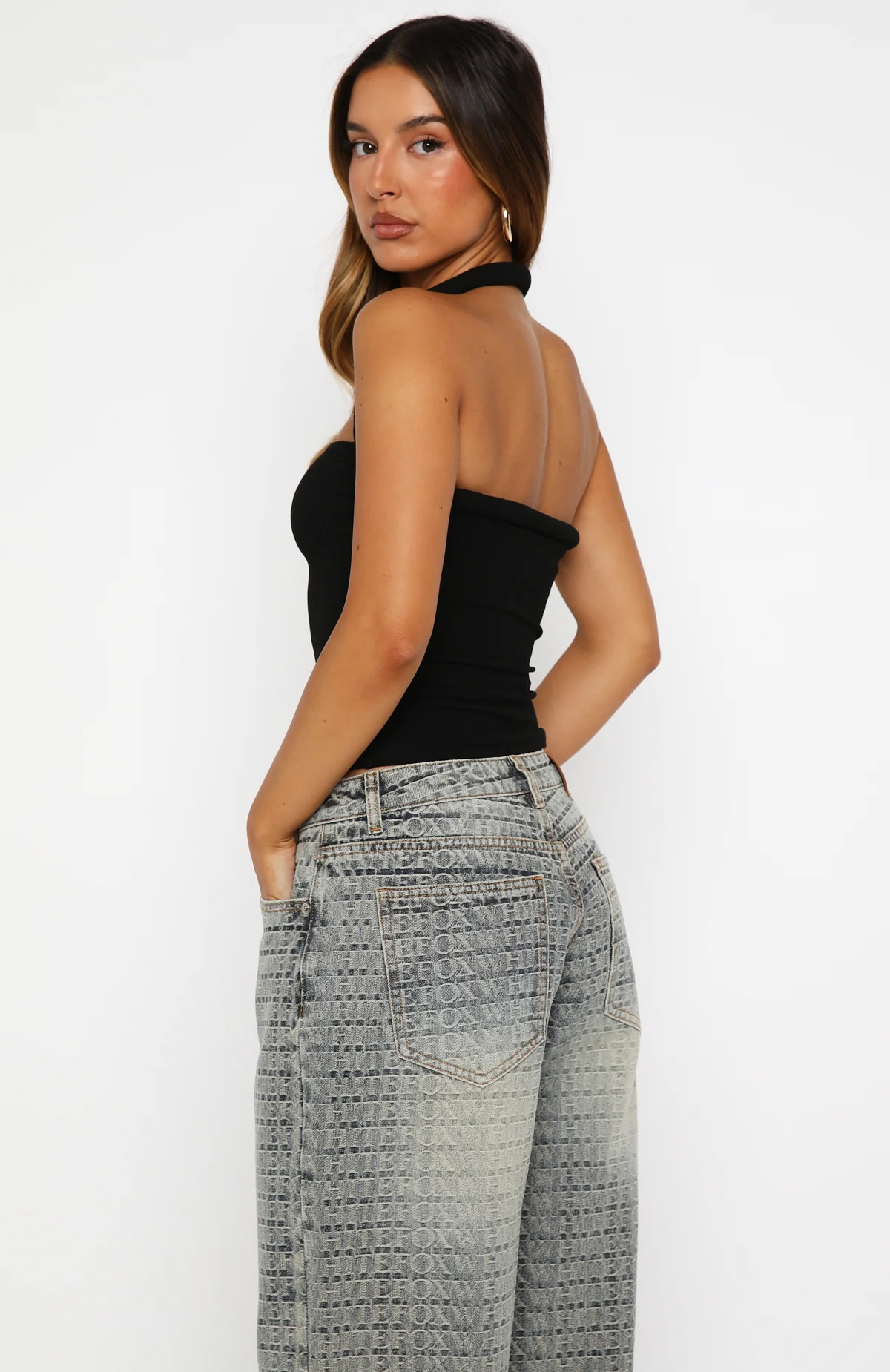 Tropic Dream Halter Top Black - Image 4