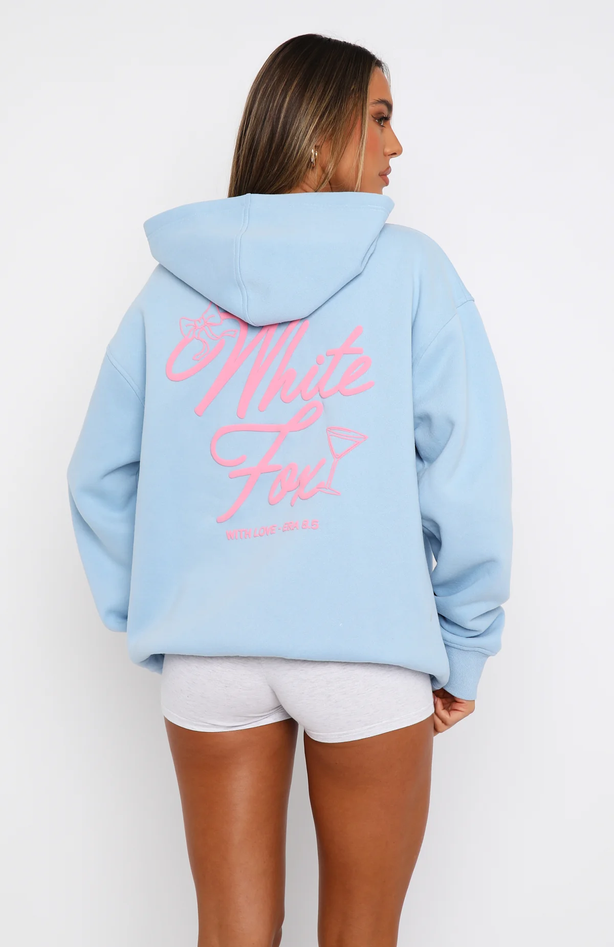 With Love & Kisses Oversized Hoodie Baby Blue - Image 4