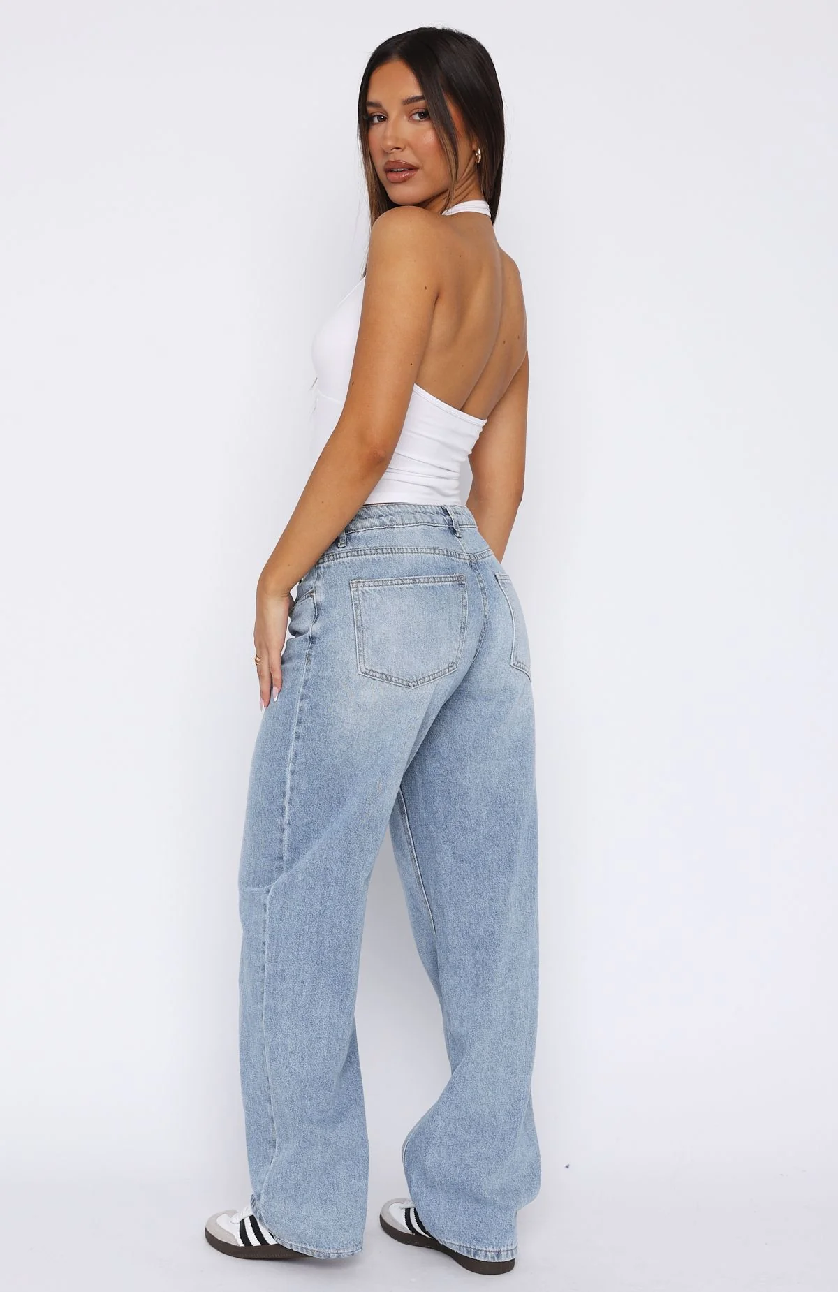 With You Low Rise Wide Leg Jeans Vintage Mid Blue - Image 4