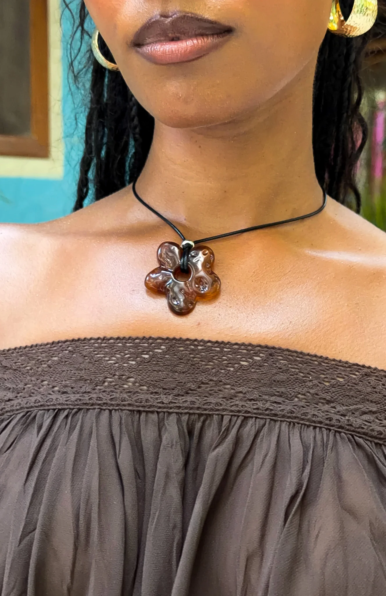 Xavia Necklace Black/Amber - Image 3