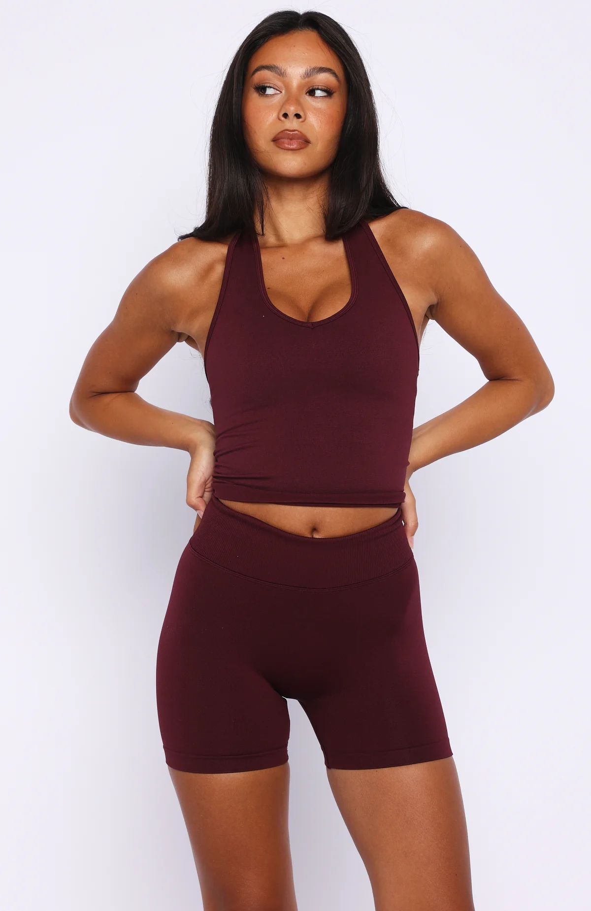 Zoom Seamless Shorts Merlot - Image 2